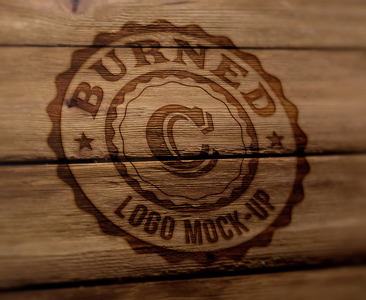 the burned logo mock-up